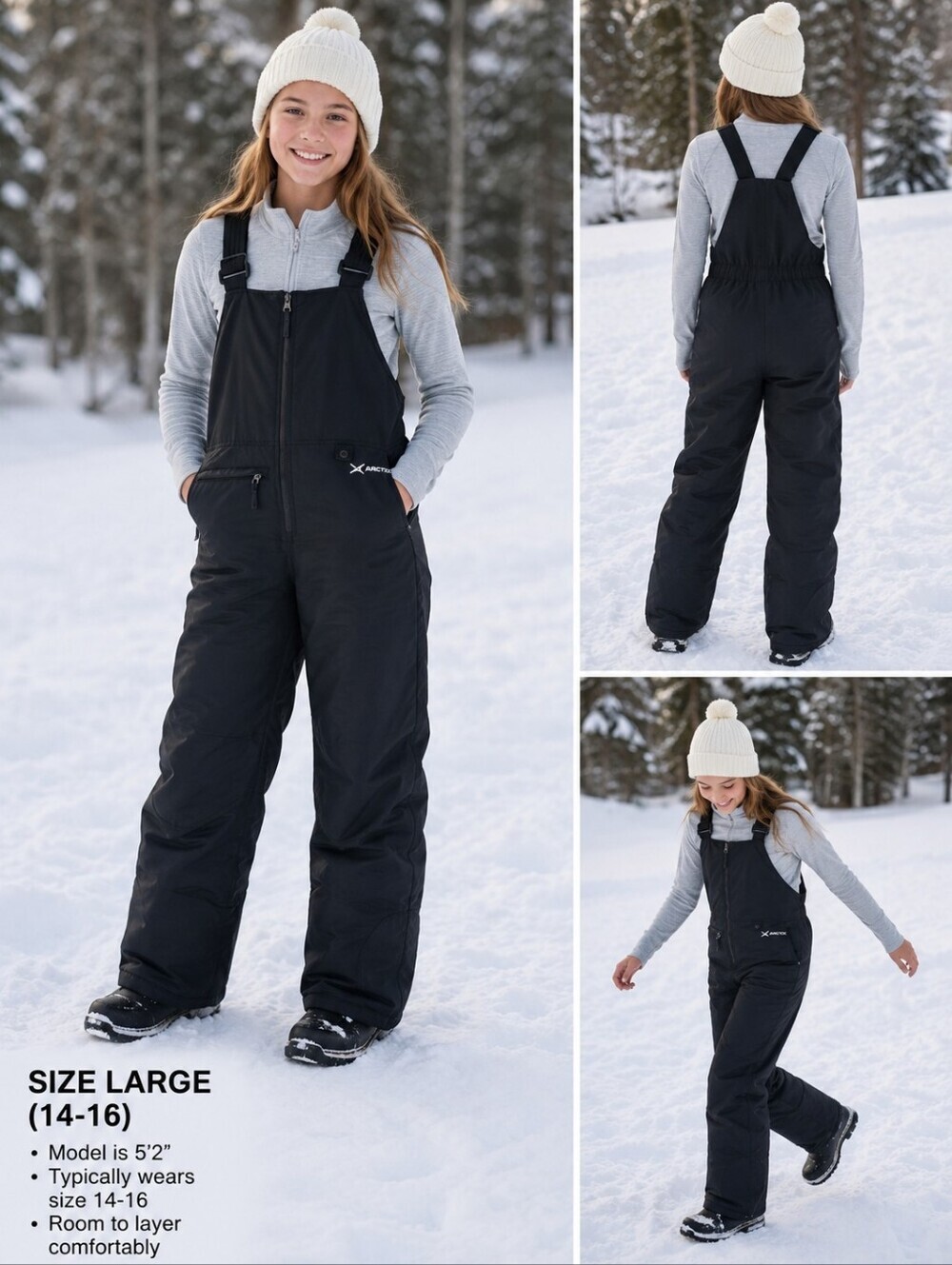 ARCTIX Youth Snow Bibs ❄️Size Large (14–16)